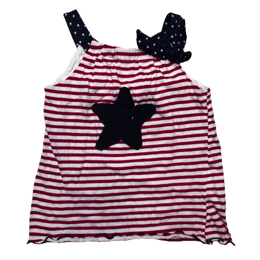 Copper‎ Key Toddler 4T Patriotic Star Striped Tank Top Red White Blue